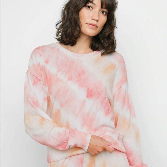 Rails Ramona Sunset Tie Dye Sweatshirt Pink White Orange Soft NWOT Women XXS - Picture 2 of 11